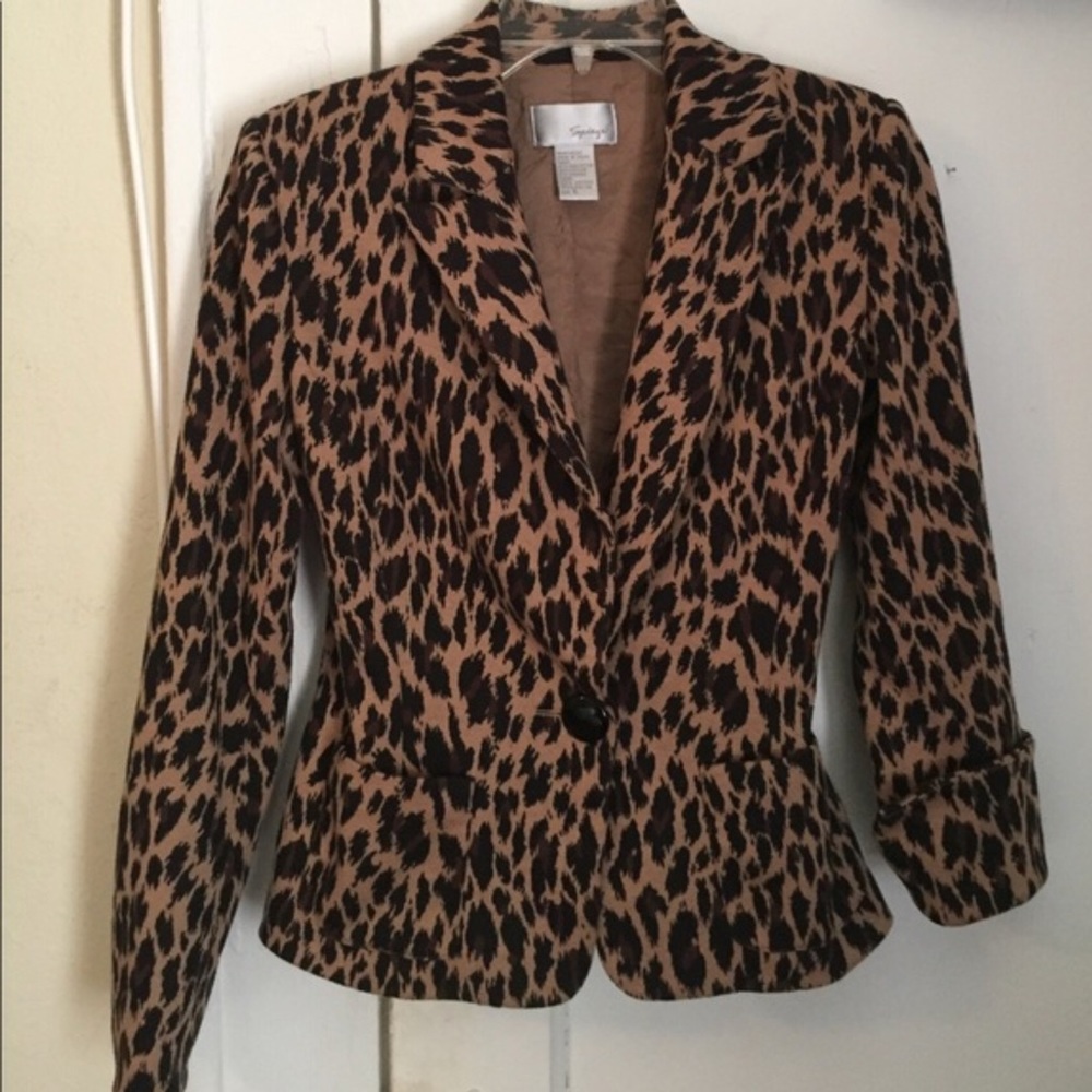 ‼️SOLD‼️Cheetah Print One-Button Blazer - Picture 5 of 5